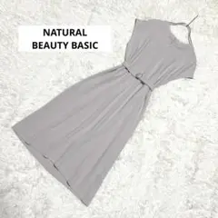 ベルト付き♪フレンチスリーブワンピース M ナチュラルビューティーベーシック