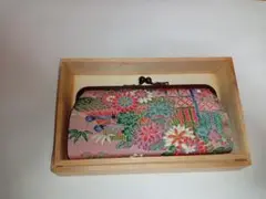 加賀友禅　和風花柄がま口コインケース
