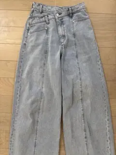 snidel ライトブルーワイドレッグデニム