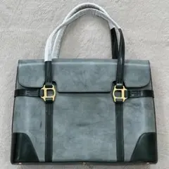 新品 ソメスサドル スクエア フラップブリーフケース 牛革 グリーン 日本製