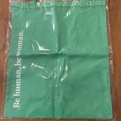 非売品　HUMANWOMANノベルティ　緑色トートバッグ