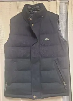 LACOSTE コットンピケ ダウンベスト ブラック Mサイズ