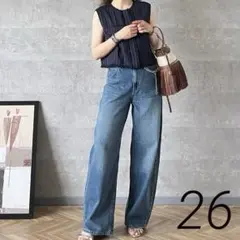 【UNIQLO】バギーカーブジーンズ　26 ブルー　※股下69