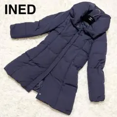 イネド INED ダウンコート Aライン ネイビー サイズ9