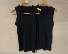 【送料無料】UNIQLO タンクトップセット ブラック 2枚