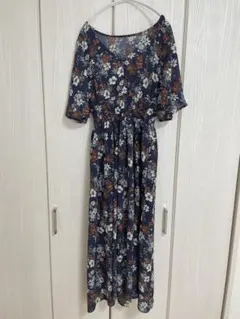 Ciao panic チャオパニック　ネイビー 花柄 ワンピース