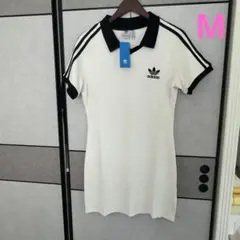 【即日発送】adidas ホワイト ポロシャツ ミニワンピース