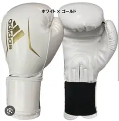【美品】adidas アディダス ボクシンググローブ10oz ホワイト＆ゴールド