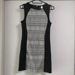 H&M ノースリーブミニワンピース ブラック/ホワイト