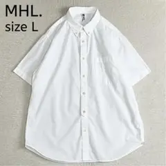 MHL. ボタンダウン半袖シャツ　サイズL ホワイト　BD 匿名配送