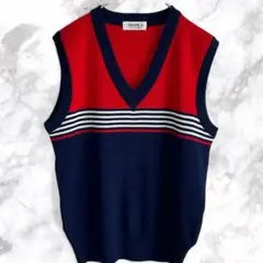 00's vintage　ADONICA Vネックニットセーター Lサイズ