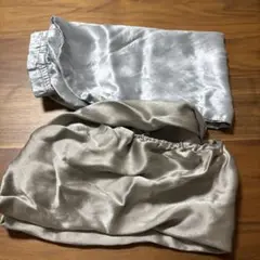 【シルク100%】枕カバー（3coins）グレー＆ナイトキャップ（楽天）