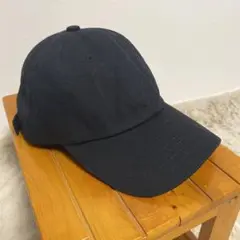 レディース ブラックキャップ 黒い刺繍ロゴキャップ