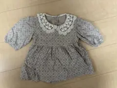 花柄レース襟ロンパース 70 秋冬