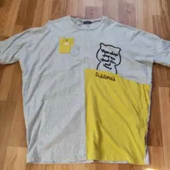 drug store's グレーイエロー ロングTシャツ　サイズ３