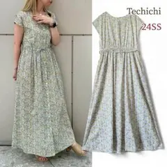 Techichi／24SS 超ロング丈 フラワープリントワンピース 着丈長め