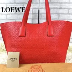 ✨極美品✨LOEWE リピート レザー アナグラム トート 大容量 レッド 現行