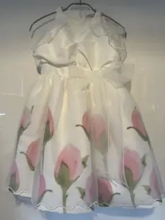 ホワイト花柄ドレス 130cm インポート