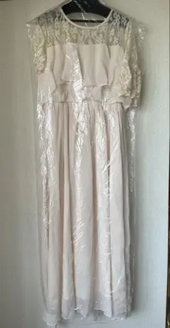 【新品】　CUI YING ベージュロングドレス XXL