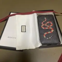 GUCCI 長財布 キングスネーク PVC×レザー ラウンドファスナー