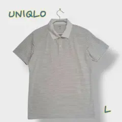 ＊UNIQLO ユニクロ＊Lサイズ ドライEX ポロシャツ ボーダー 白