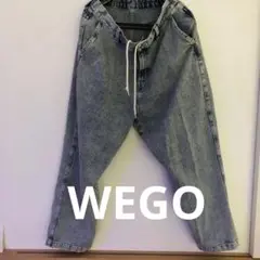 WEGO ライトブルー イージーパンツ デニムメンズLゴムウエスト紐あり