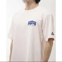 TIGORA×BEAMS DESIGN 半袖Tシャツ ロゴ ピンク クルーネック