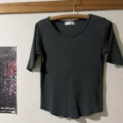 GREEN LABEL RELAXING ダークネイビー五分袖リブTシャツ