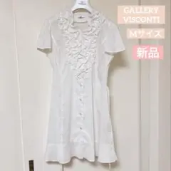 【GALLERY VISCONTI】フリルチュニックワンピース　ホワイト
