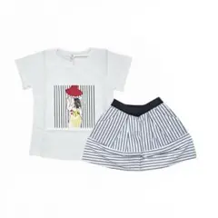 【新品】Tシャツとストライプスカートセット