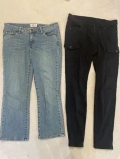 デニム＆ブラックパンツ　W72