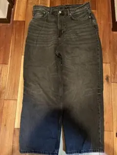 H&M バギーデニム　ブラック　33/30