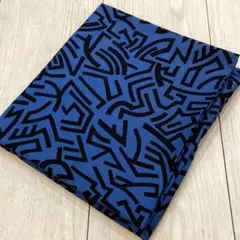 friendly cloth　ブルー系　幾何学模様　コットン生地　布地　はぎれ
