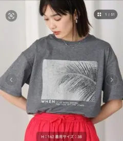 ブージュルードフォトプリントTシャツ　サイズ38　新品