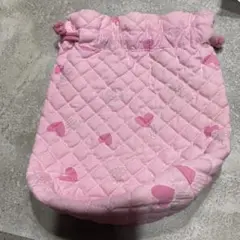 ピンクハート模様の給食袋