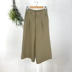 T1073 ラムラル　膝丈　パンツ　フレア　ベージュ　M トレンド　綺麗め