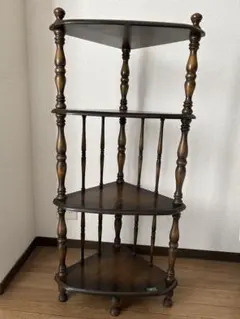 Naiico ダークブラウン三角シェルフ　昭和レトロ