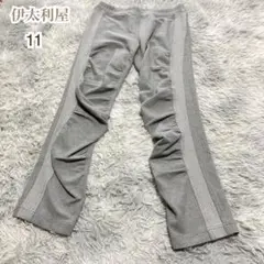伊太利屋【L】ストレッチパンツ シャーリング サイドライン ビジュー