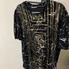 ヴェルサーチ　ド派手黒金Tシャツ
