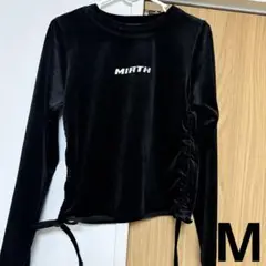 しまむら　BEGUM ベロアトップス　M 黒×シルバー　韓国　Y2K
