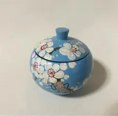 塗器 小物入れ ブルー 青 梅紋