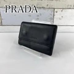 PRADA プラダ 本革 黒 ブラック 6連キーケース