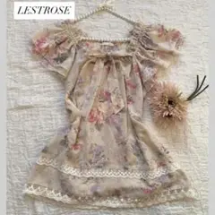 LEST ROSE レストローズ　花柄チュニック　ブラウスボウタイ　レース