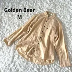 Golden Bear ゴールデンベア　薄オレンジ　シャツ　長袖　綿　リネン　M