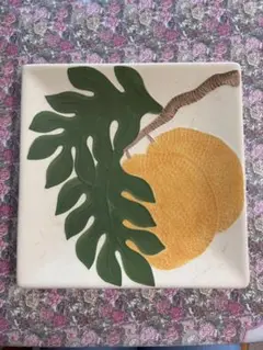 Hawaii製　正方形皿　30cm マイケル・J・ギラン パンの花