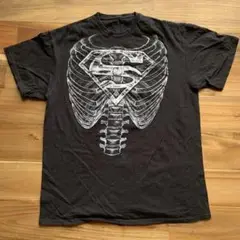 スーパーマン Tシャツ ムービーT 骨 ブラック 黒 L