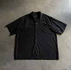 90s Tommy Bahama ブラック シルク オープンカラーシャツ XL
