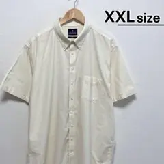 USA古着　半袖シャツ　XXLT　トール　ライトベージュ　無地　STAFFORD