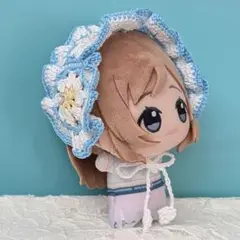 〈白色×水色×ミックス色〉ぬい服　ヘッドドレスにじぬい　ちびぐるみ