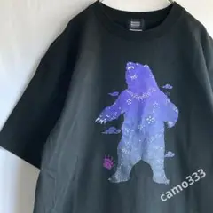 半袖 Tシャツ メンズ ブラック 熊 ベアー 和柄 古着